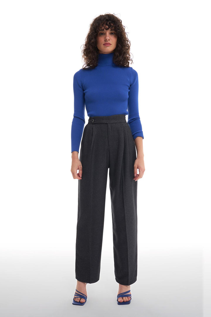 Double Pleated Trousers Anthracite