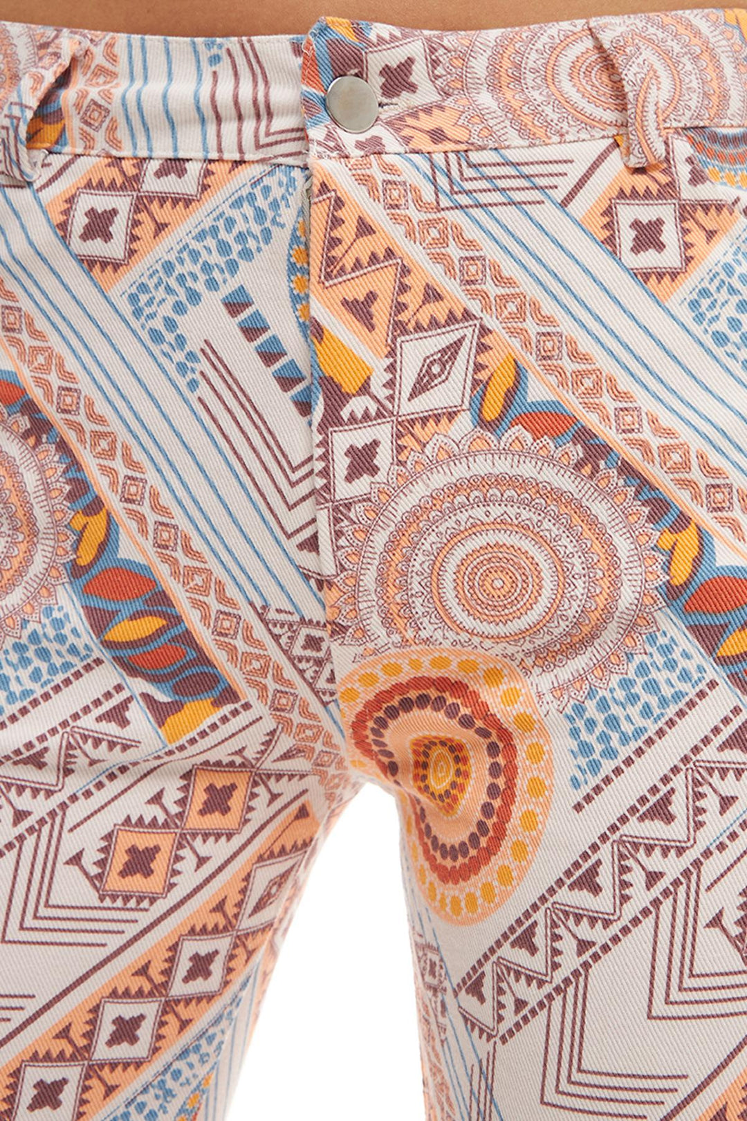 Colorful Patterned Trousers Natural