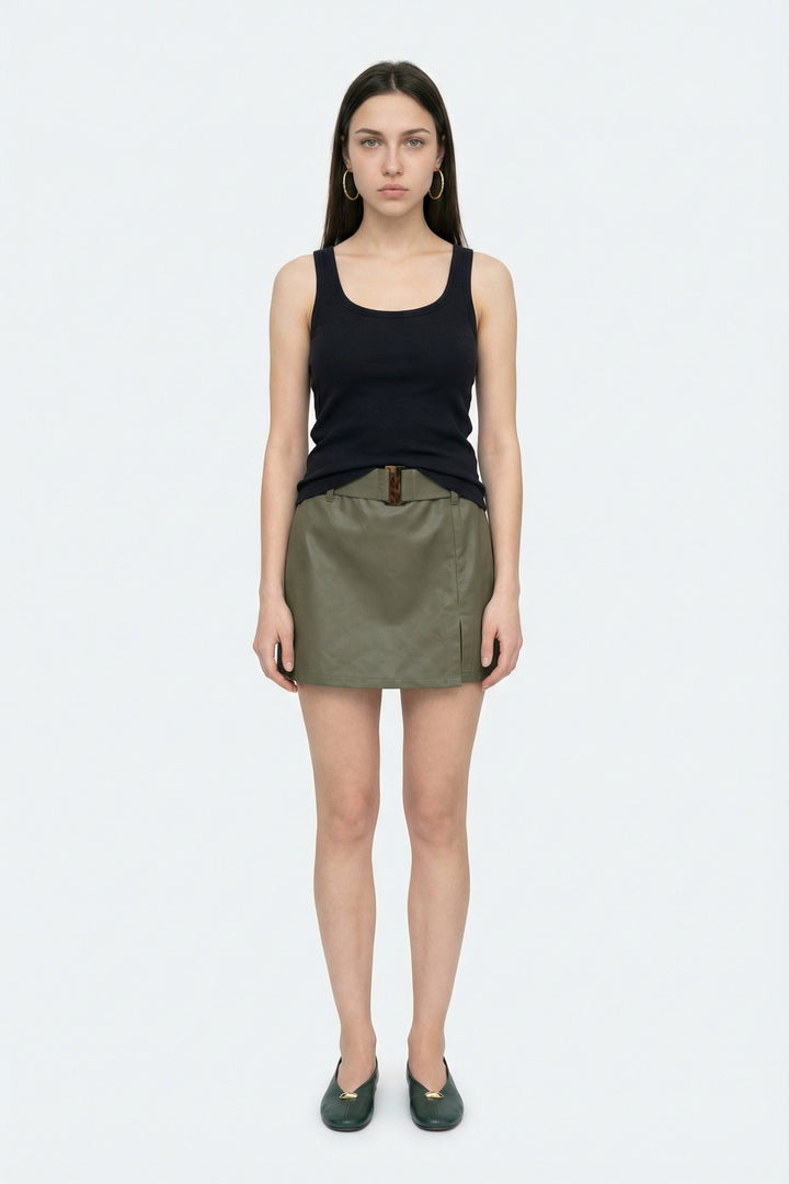 Fitilli Yuvarlak Yaka Basic Atlet Siyah