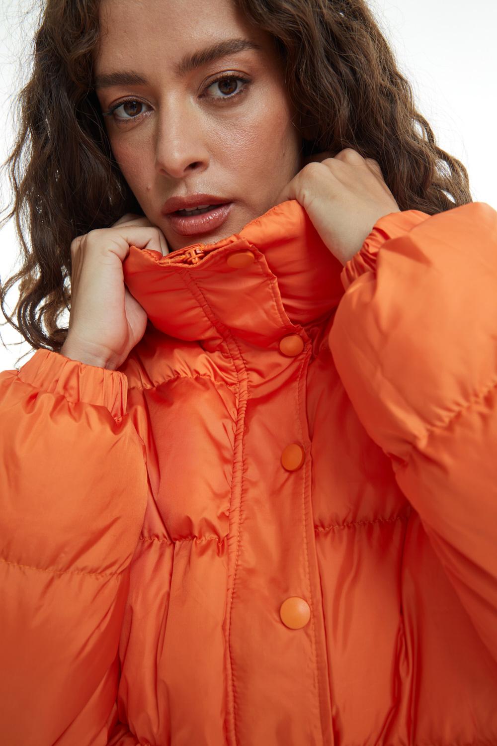 Short Inflatable Coat Orange