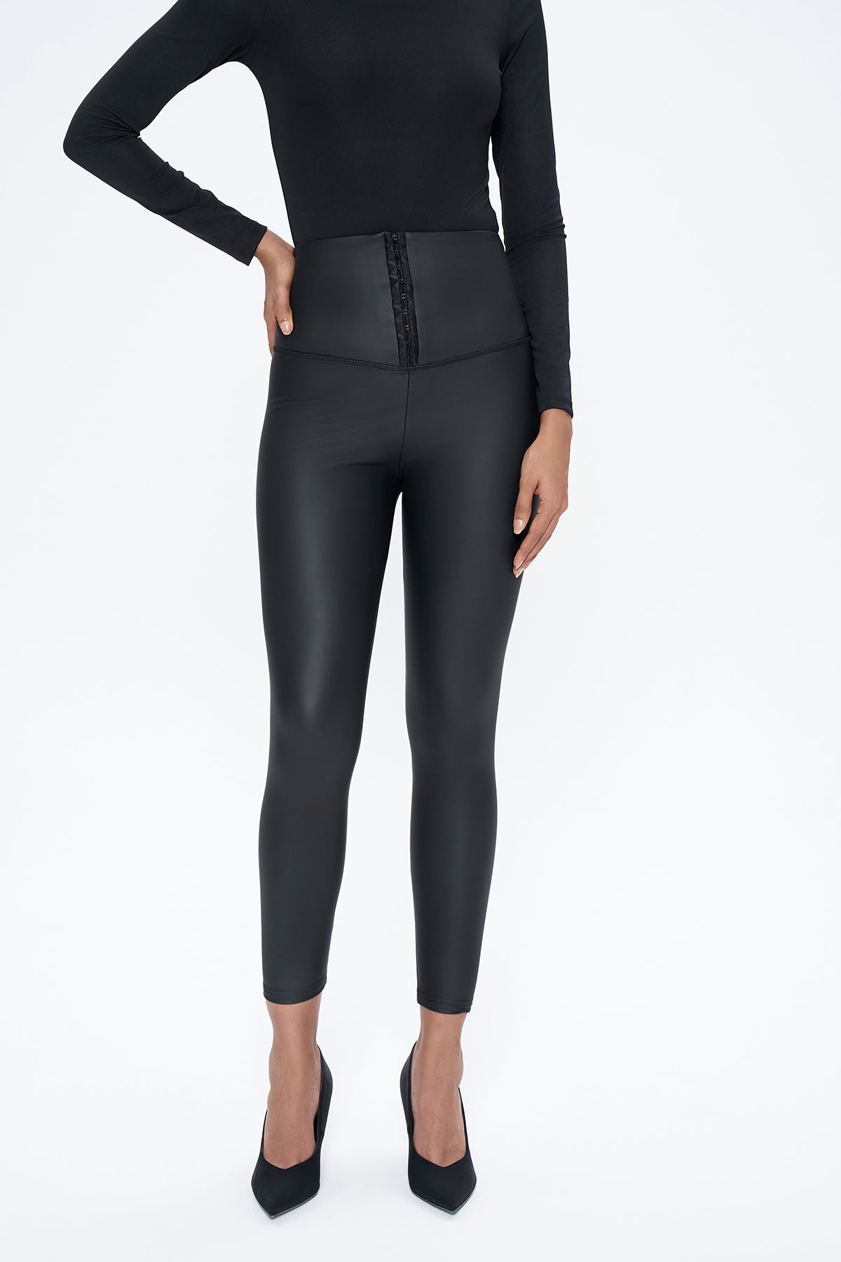 Agraph Detailed Leggings Black