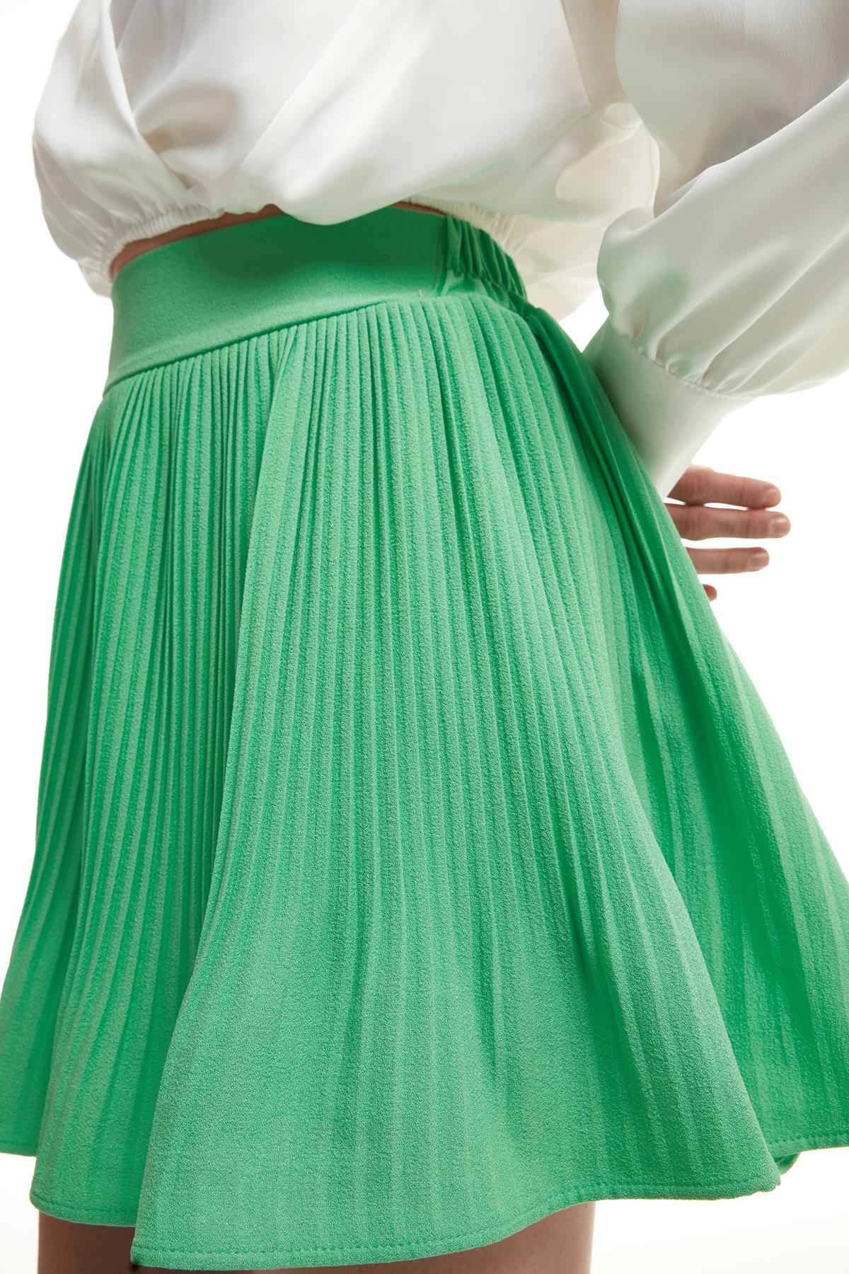 Pleated Mini Skirt With Shorts Apple Mint