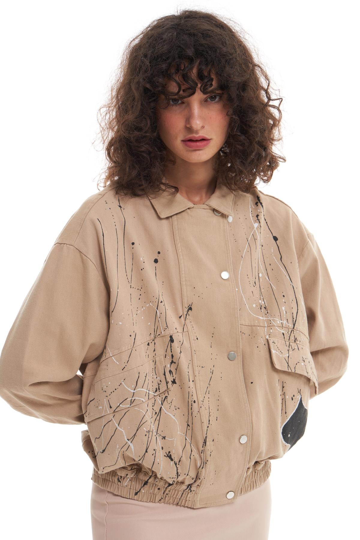 Pocket Oversized Jacket Beige