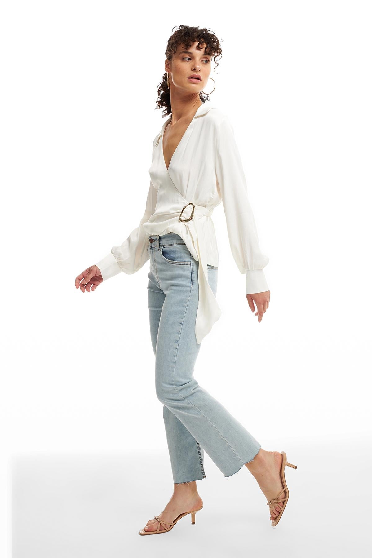 Spanish Cropped Trousers Light Blue