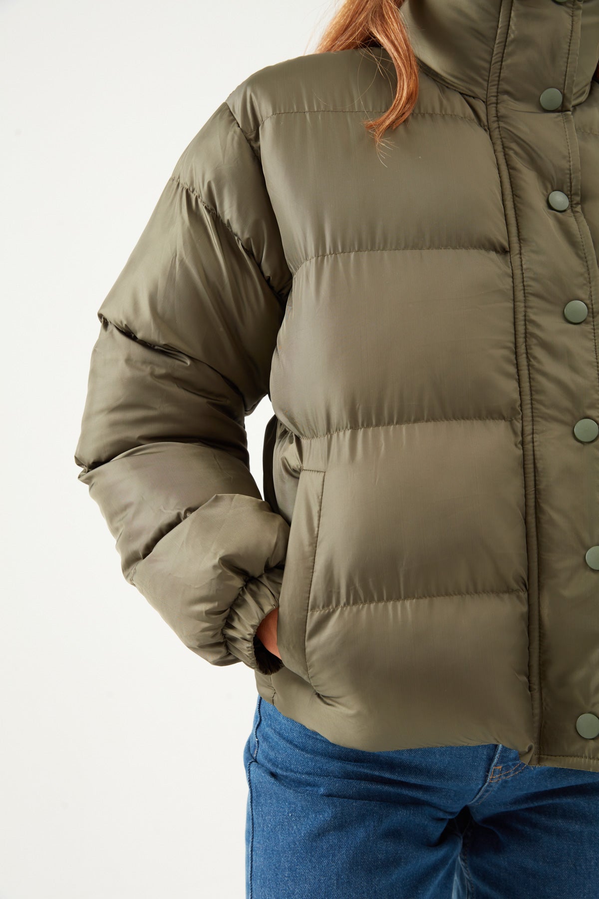 Short Inflatable Coat Khaki