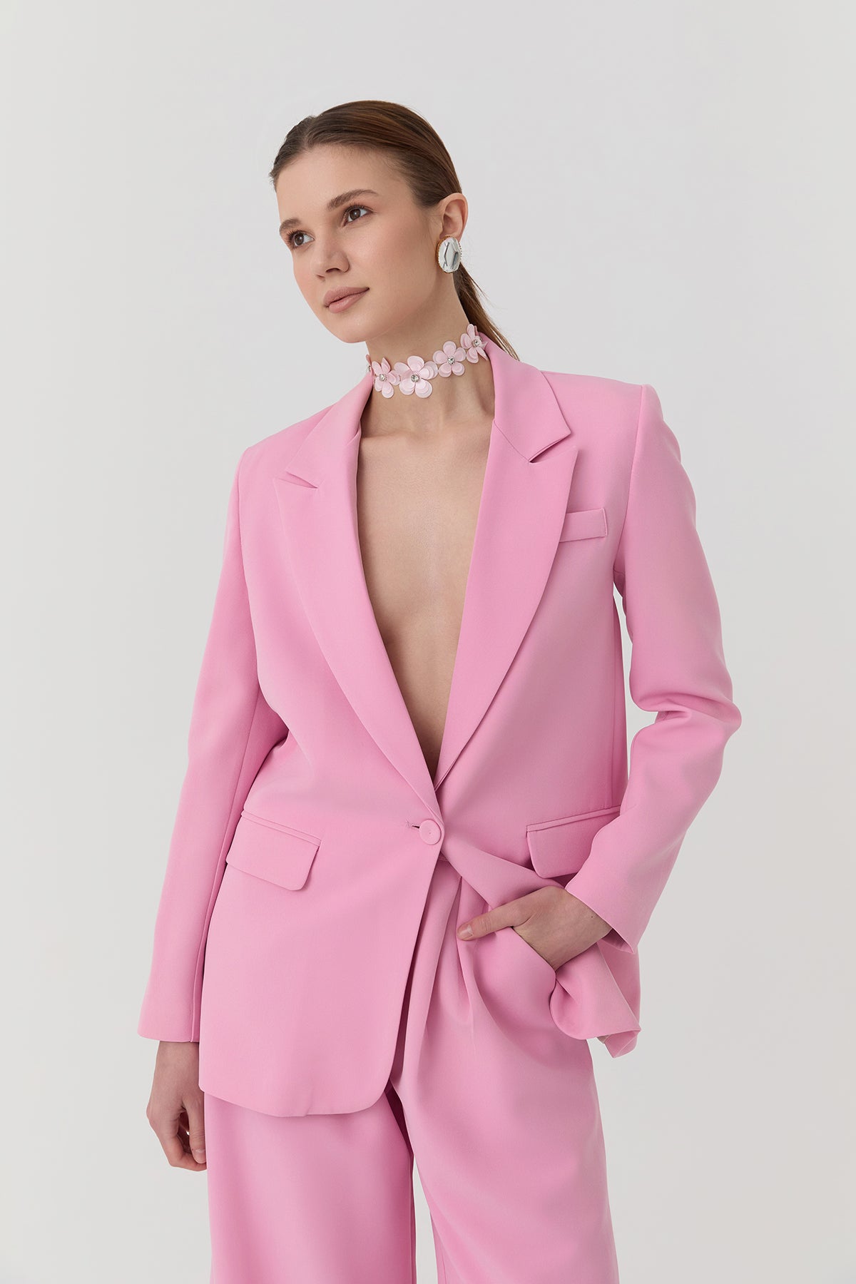 Blazer Ceket Pembe