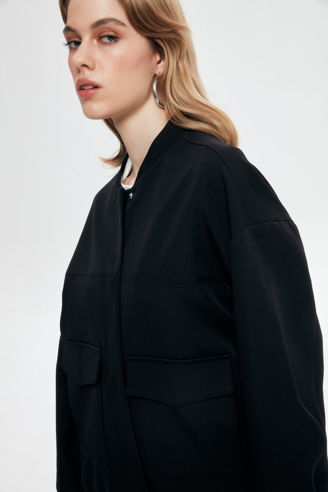 Big Pocket Bomber Jacket Black