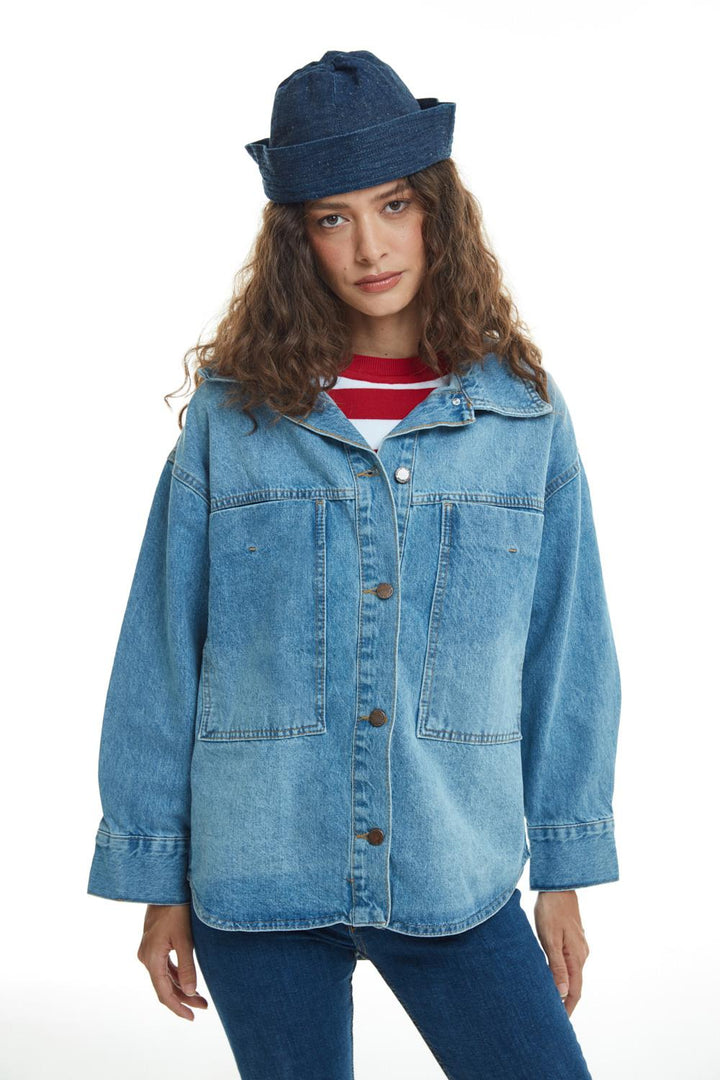 Big Pocket Denim Jacket Blue