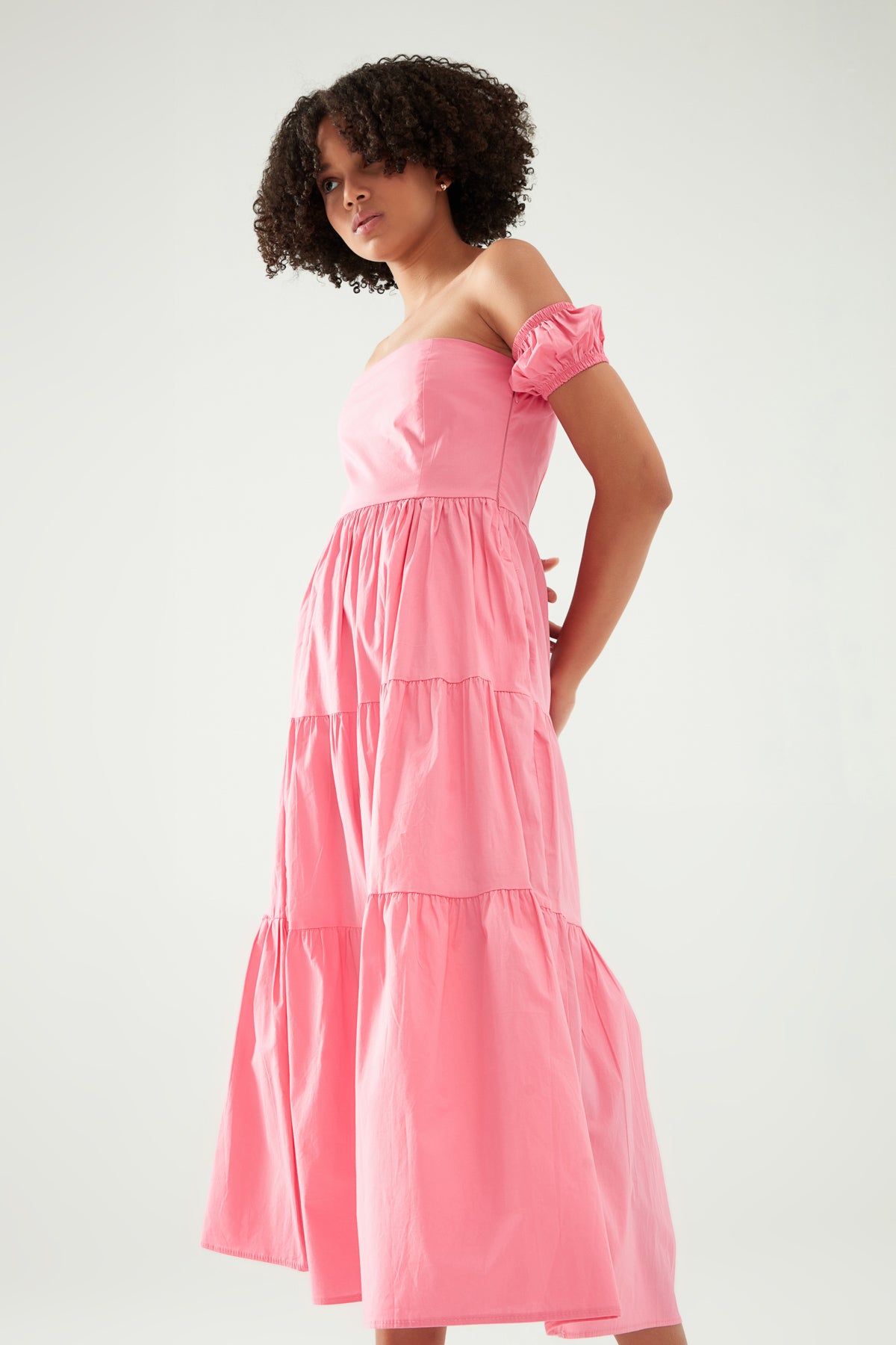 Off Shoulder Dress Candy Pink