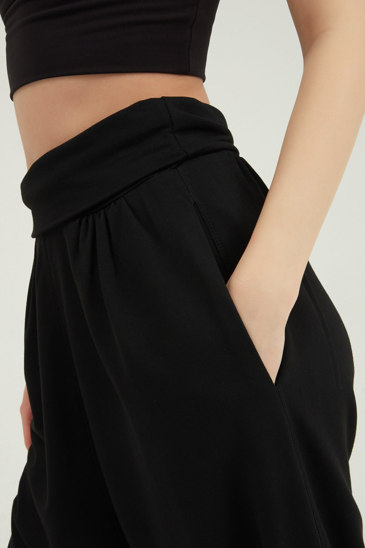 High Waist Baggy Pants Black