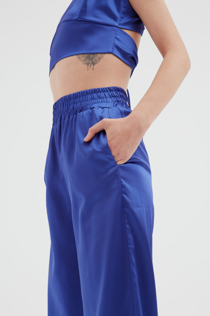 Beli Lastikli Saten Pantolon Sax