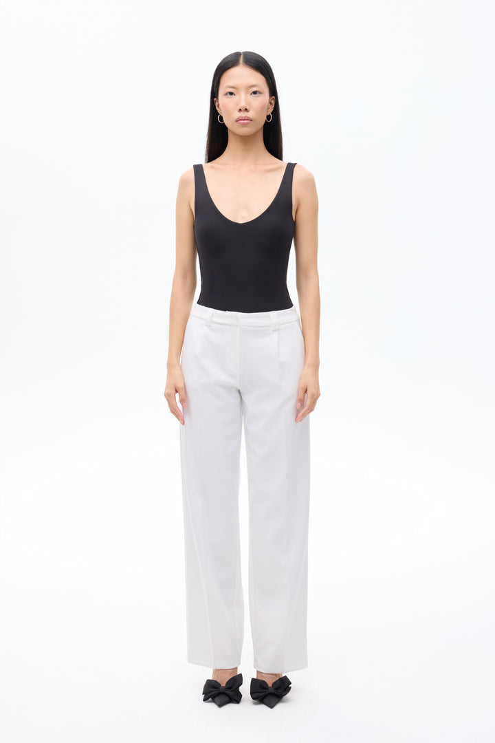 V Yaka Basic Bodysuit Siyah