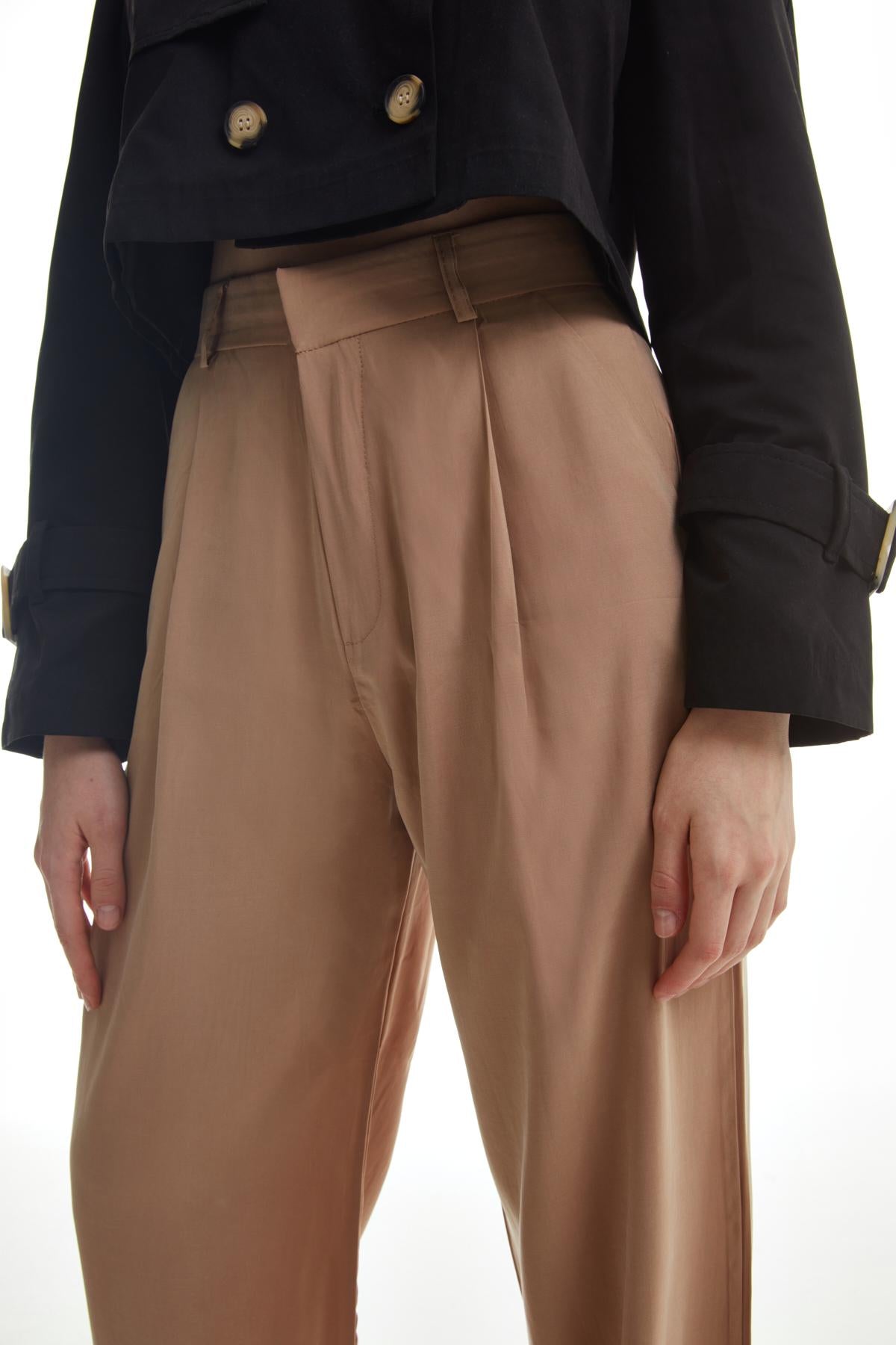 Palazzo Fabric Trousers Stone