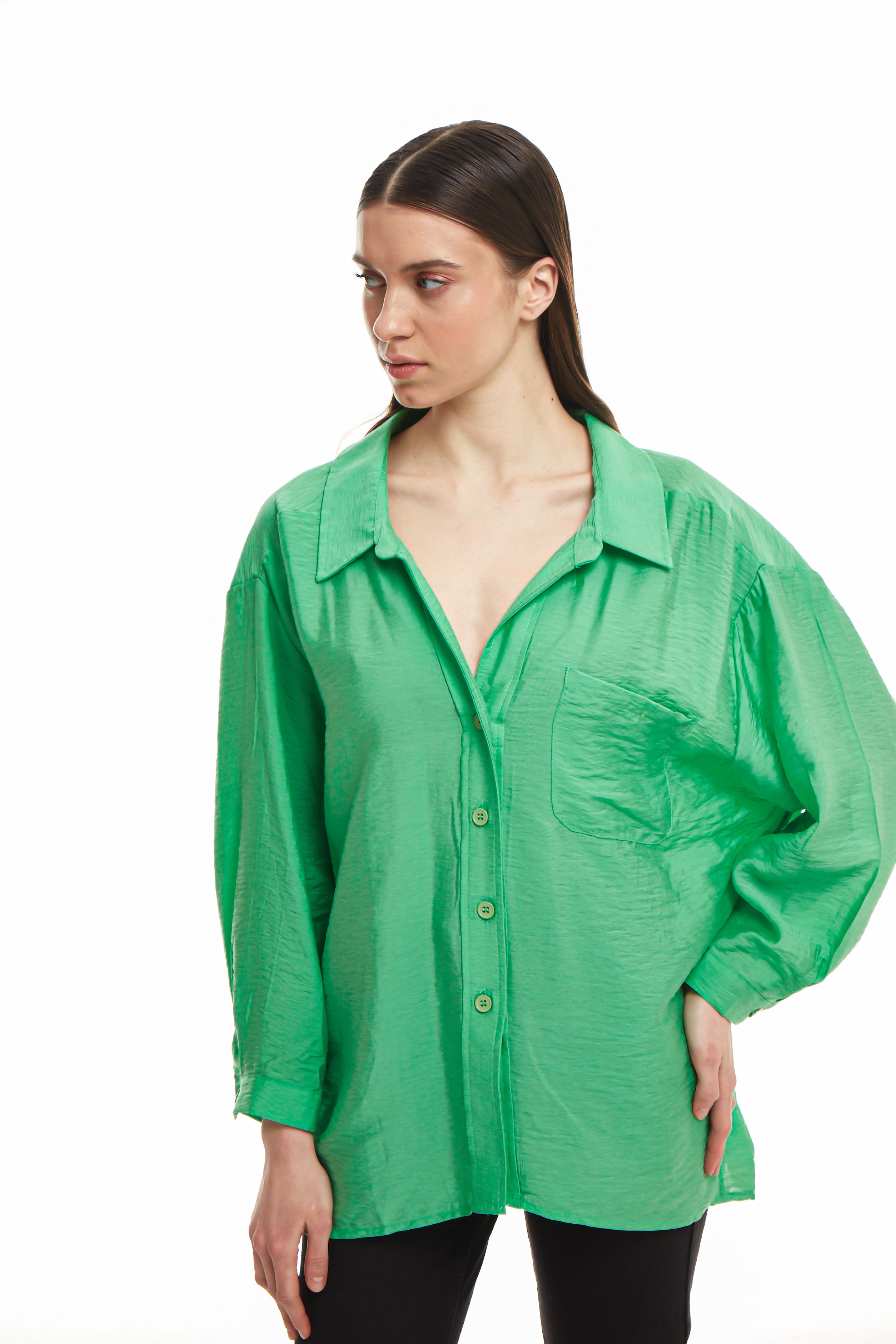 Oversize Buttoned Shirt Apple Mint