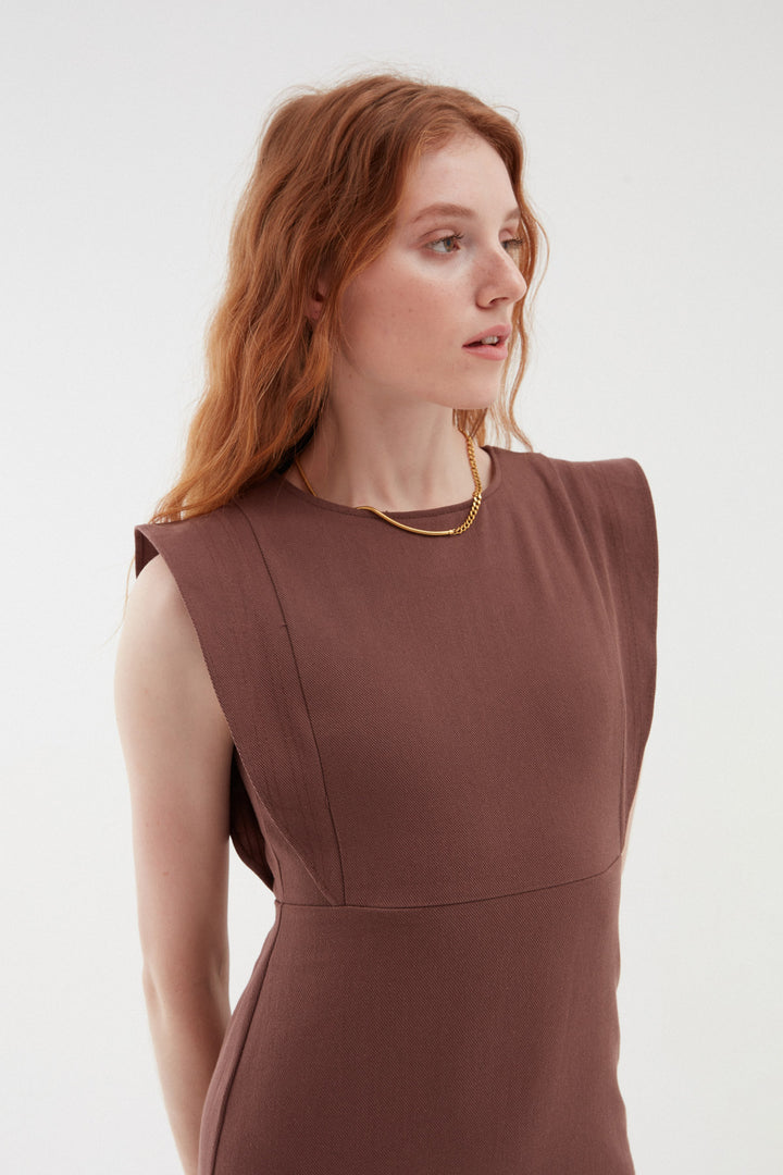 Flywheel Gabardine Dress Brown