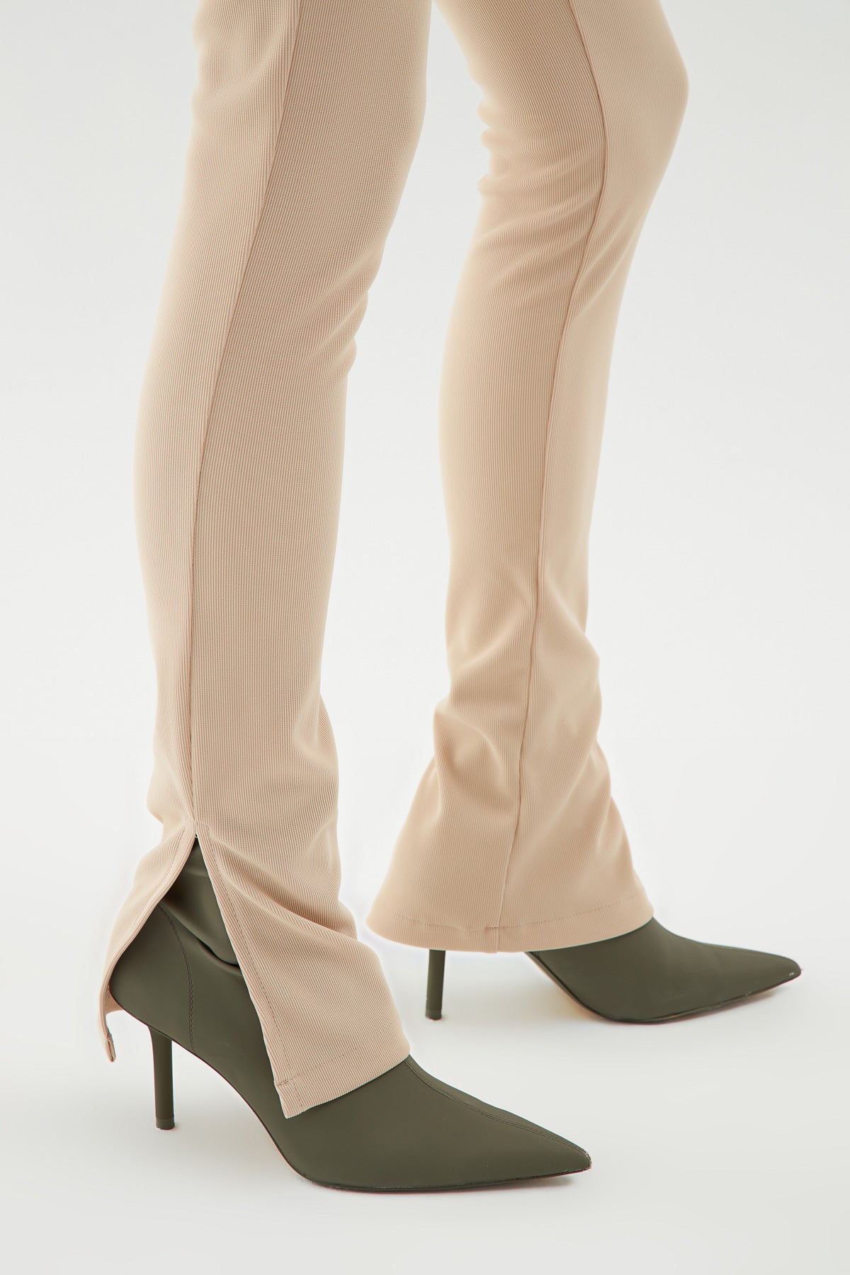 Side Slit Trousers Beige