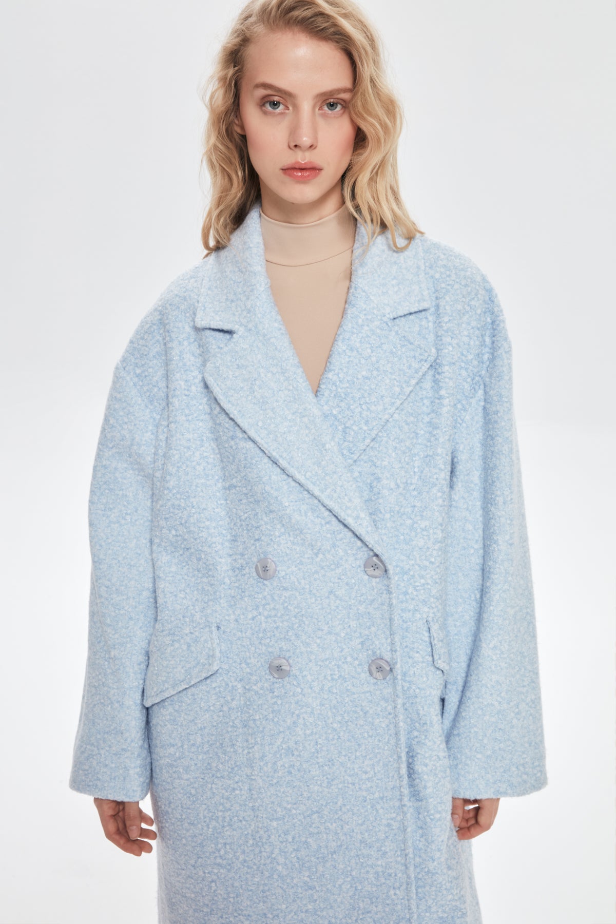 Melted Oversize Coat Blue