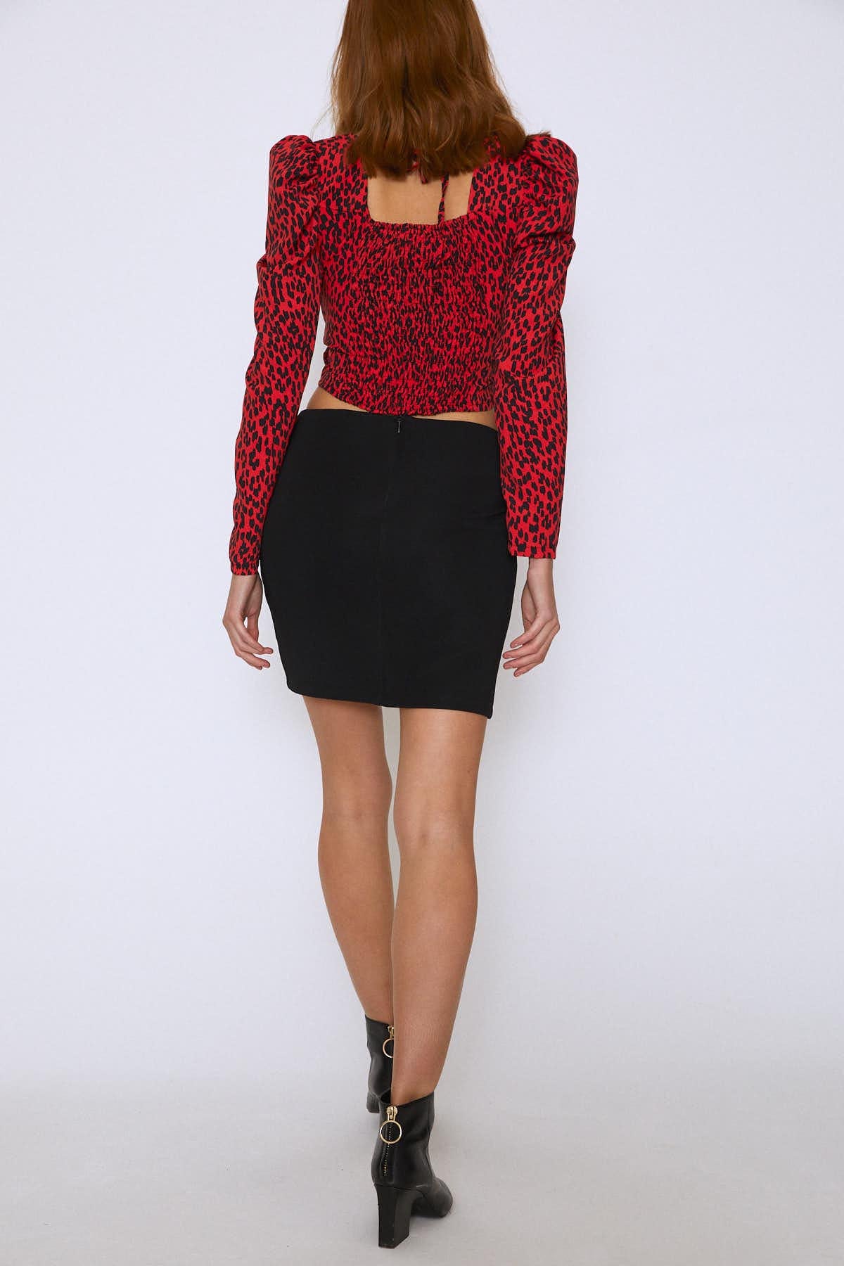 Knitted Mini Skirt Black