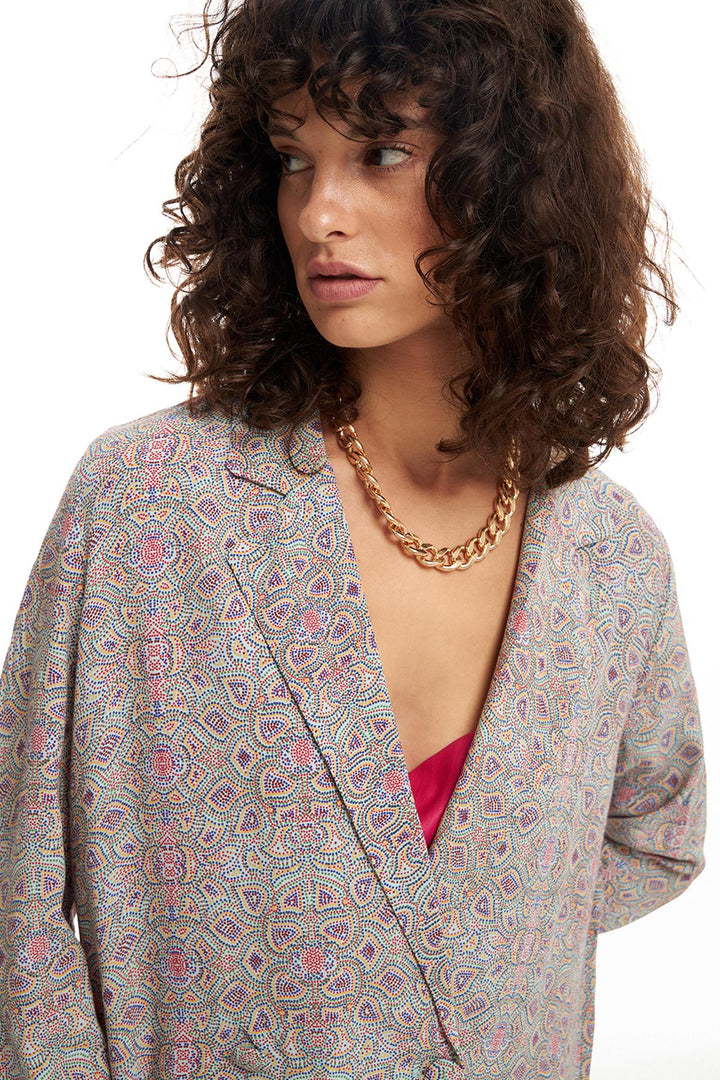 Desenli Oversize Gömlek Mint