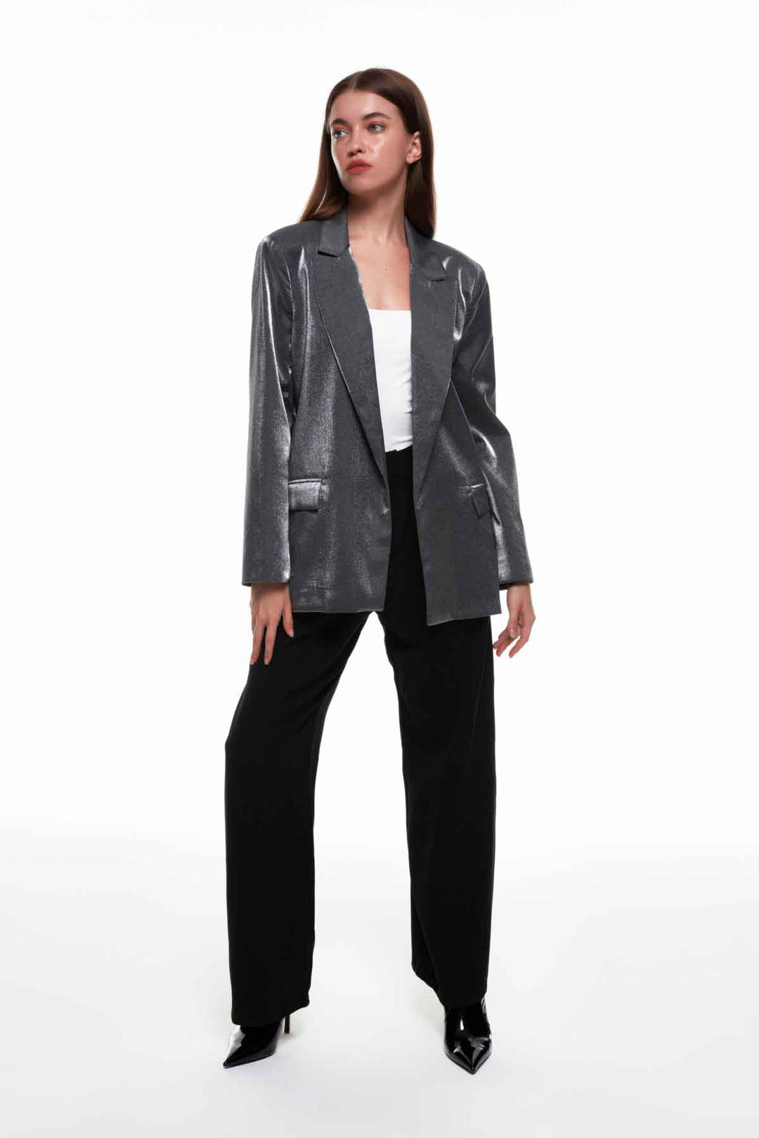 Bright Look Blazer Jacket Gray