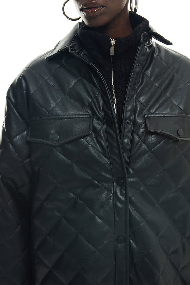 Kapitone Deri Mont Siyah