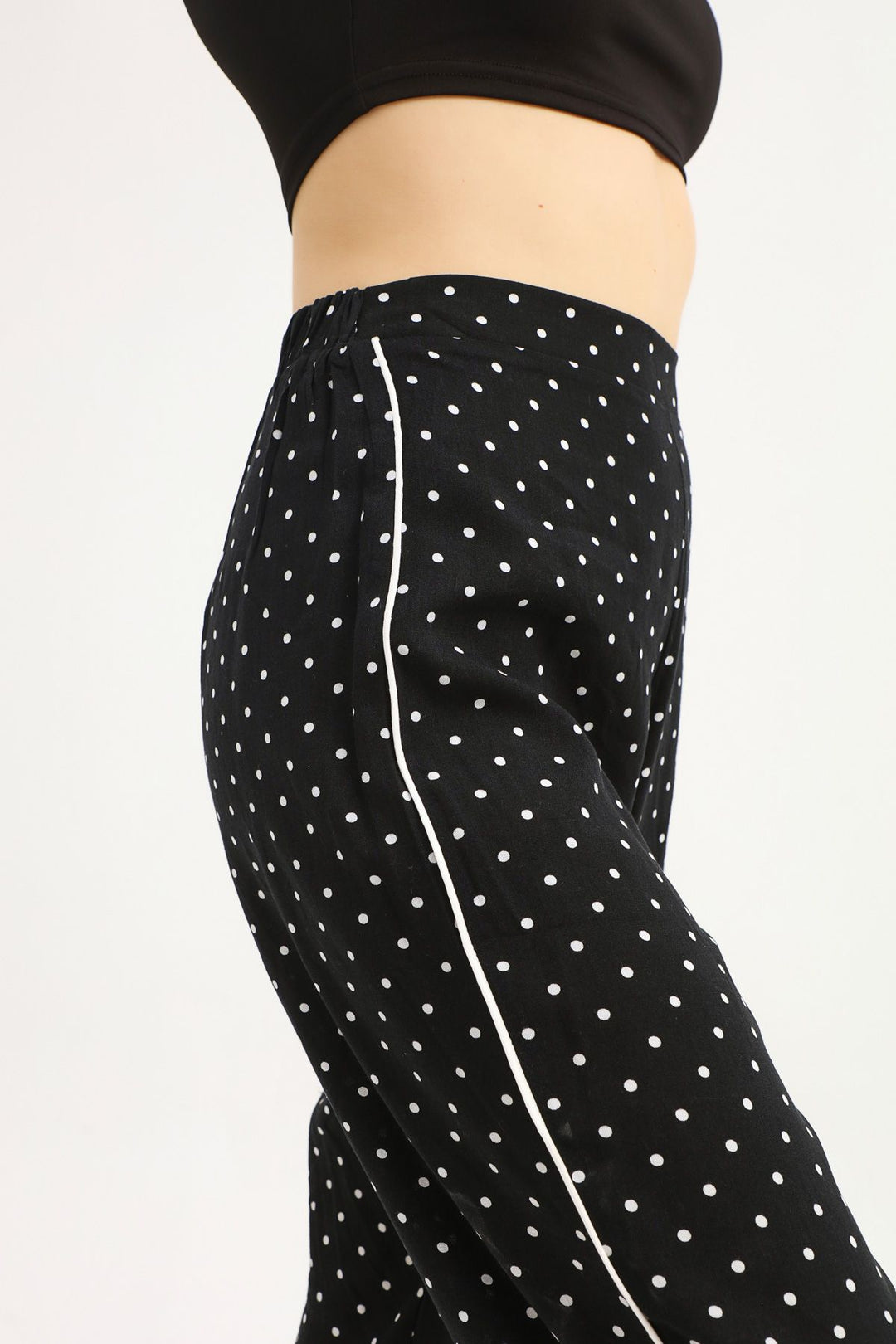 Puantiyeli Pijama Altı Siyah