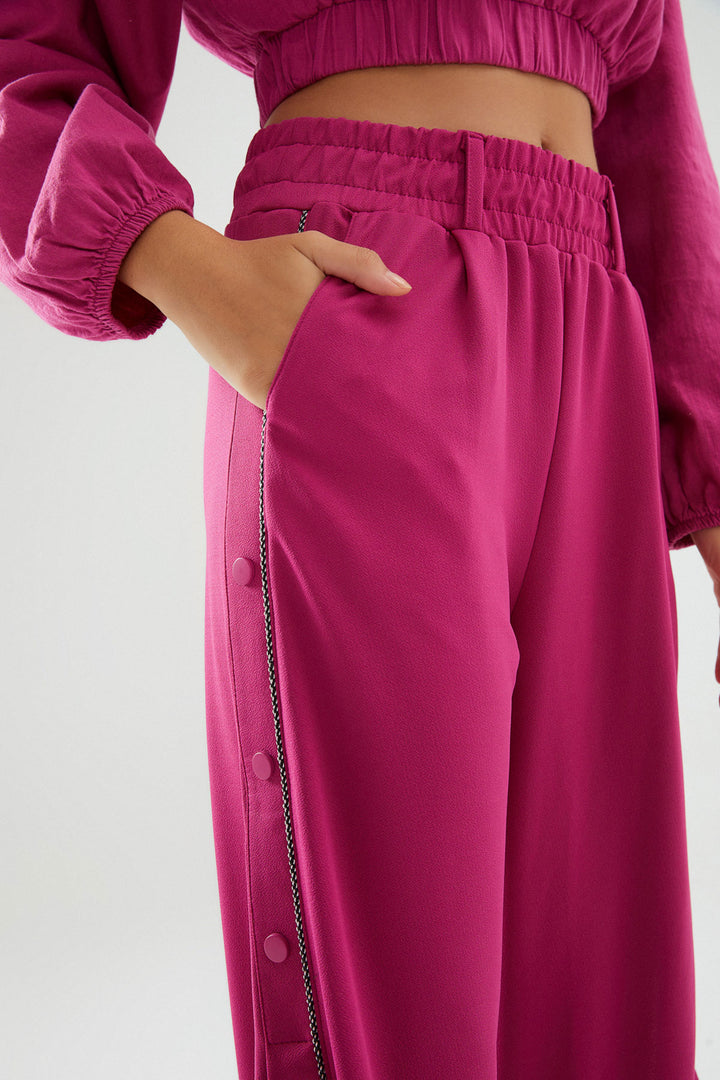 Side Snaps Trousers Orchid