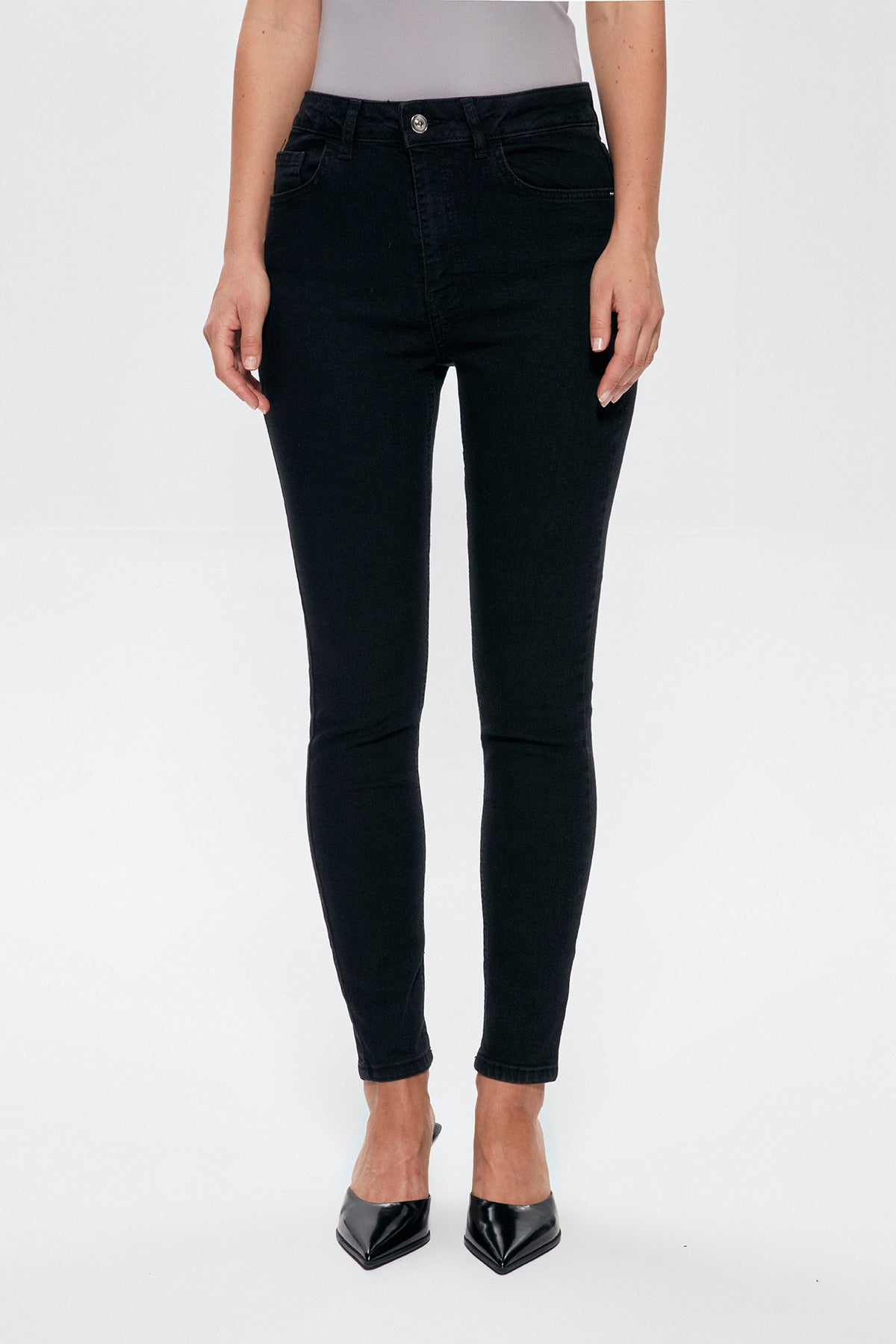 High Waist Skinny Jeans Black