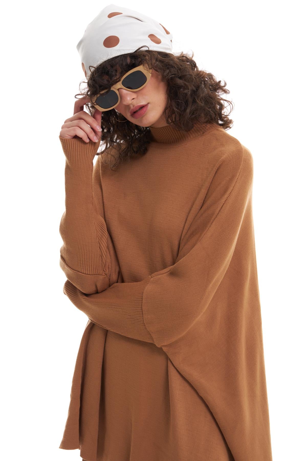 Half Turtleneck Oversize Sweater Mink