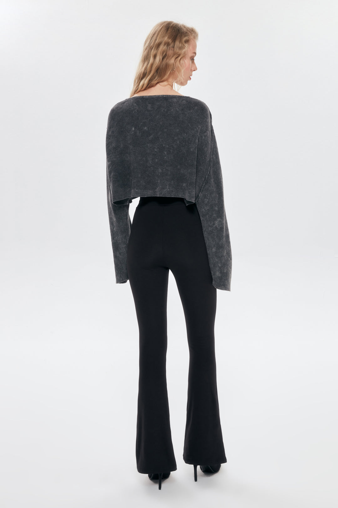 İspanyol Paça Dalgıç Kumaş Tayt Siyah