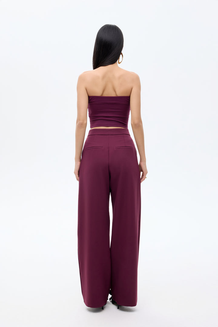 Basic Büstiyer Bluz Bordo