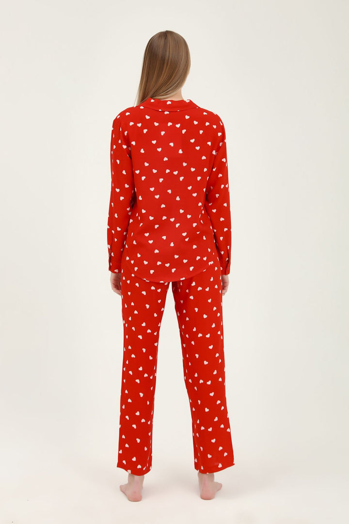 Kalpli Pijama Takımı Kırmızı
