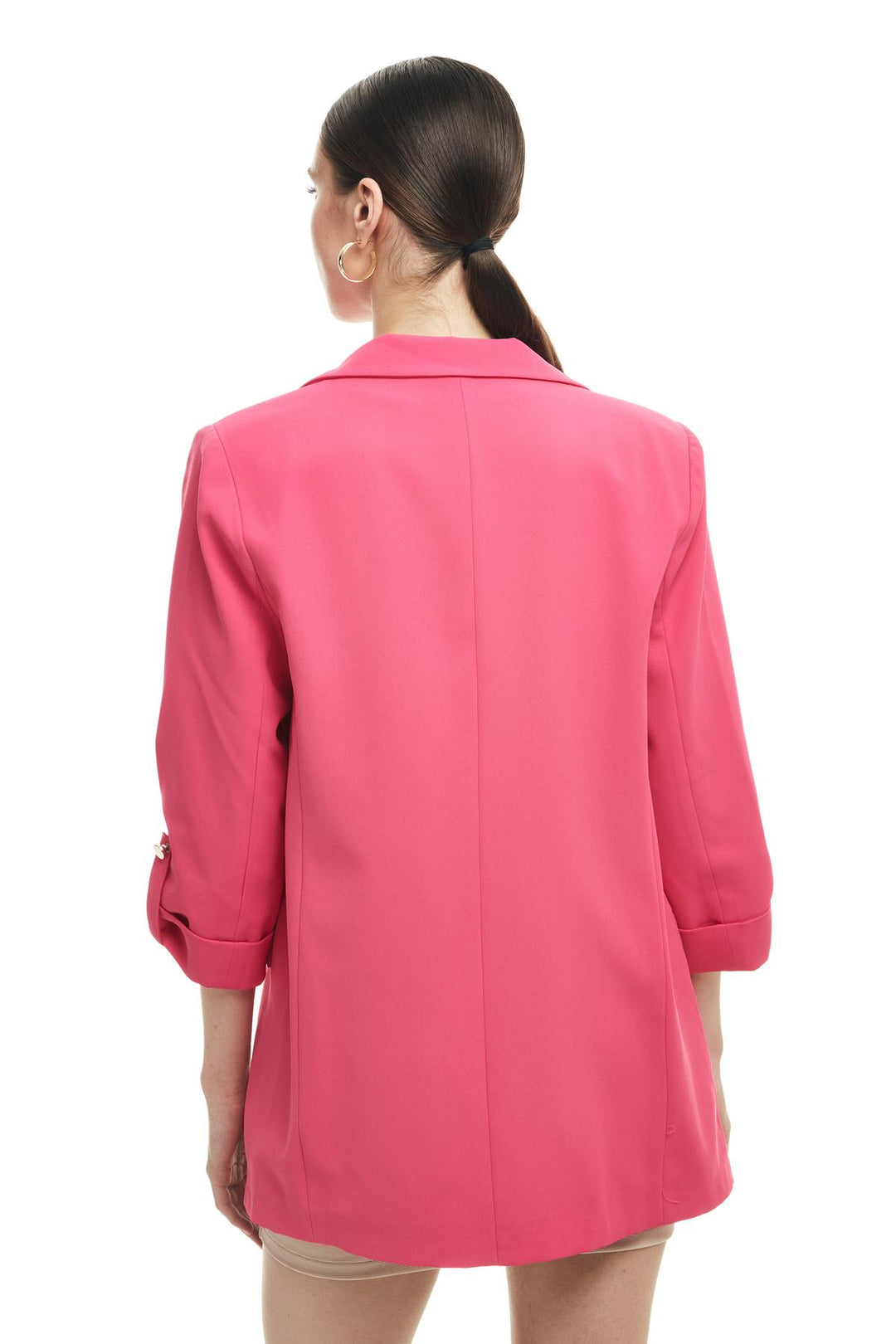 Duble Kol Blazer Ceket Fuşya