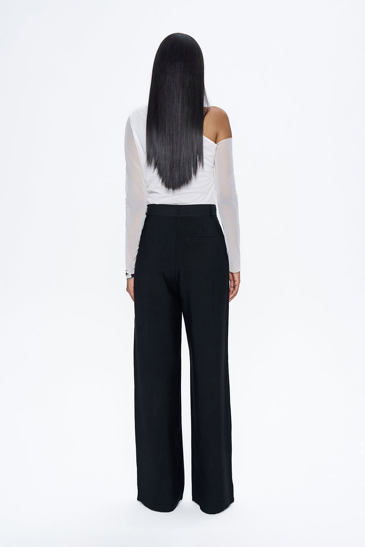 Yüksel Waist Wide Leg Trousers Black