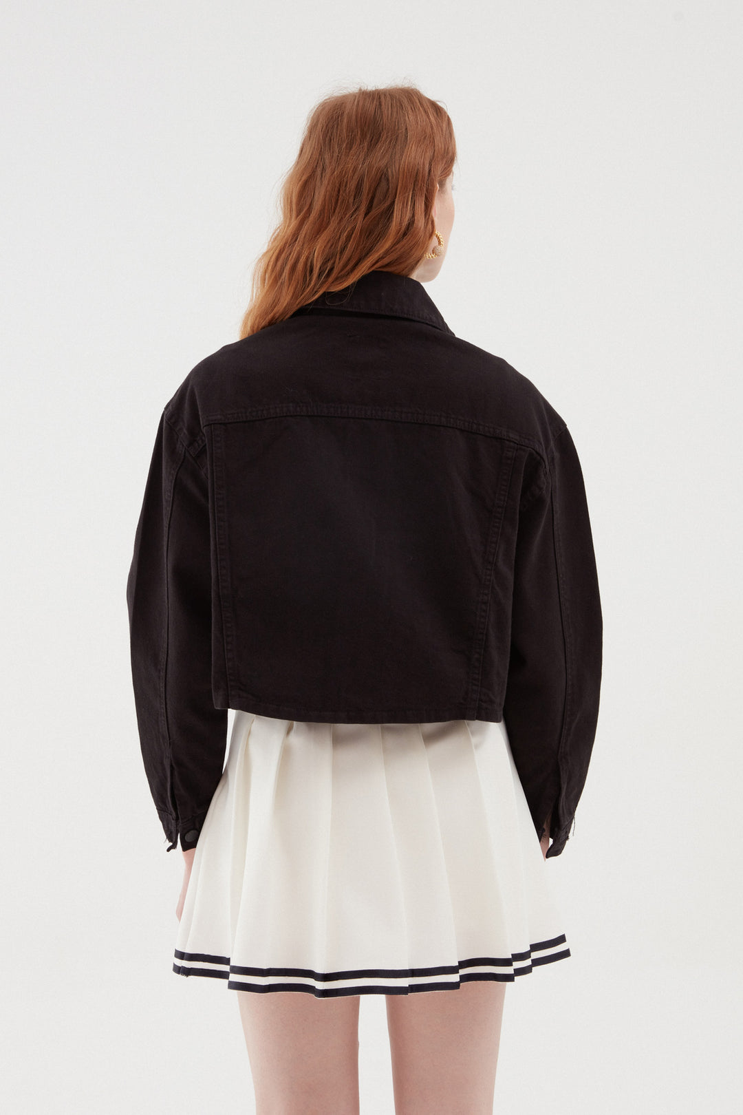 Crop Denim Jacket Black