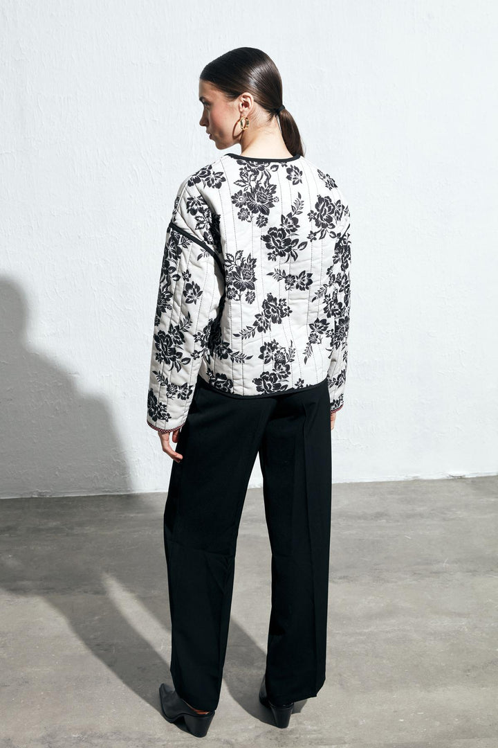 Çift Taraflı Desenli Ceket Siyah