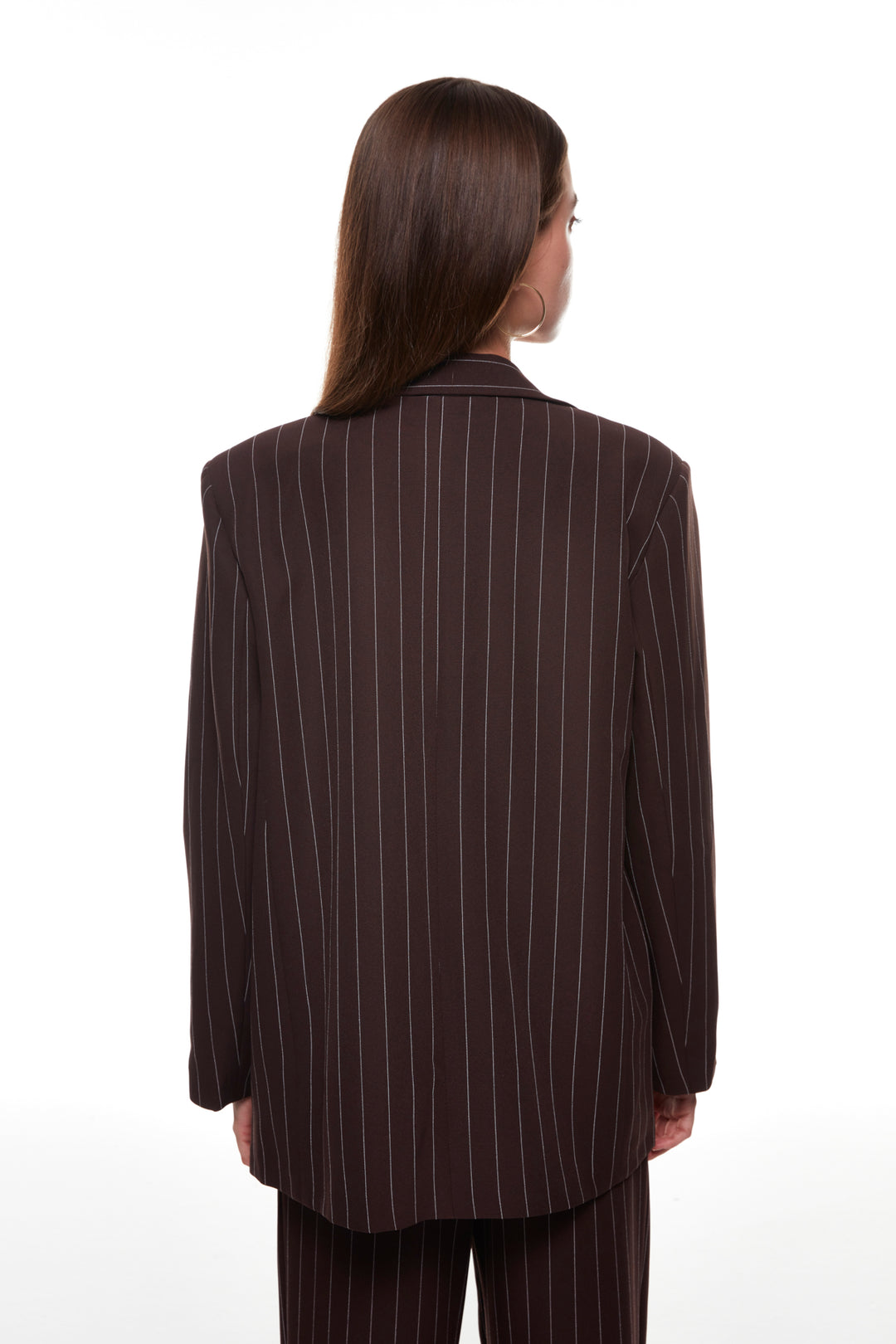 Line Detailed Blazer Jacket Brown