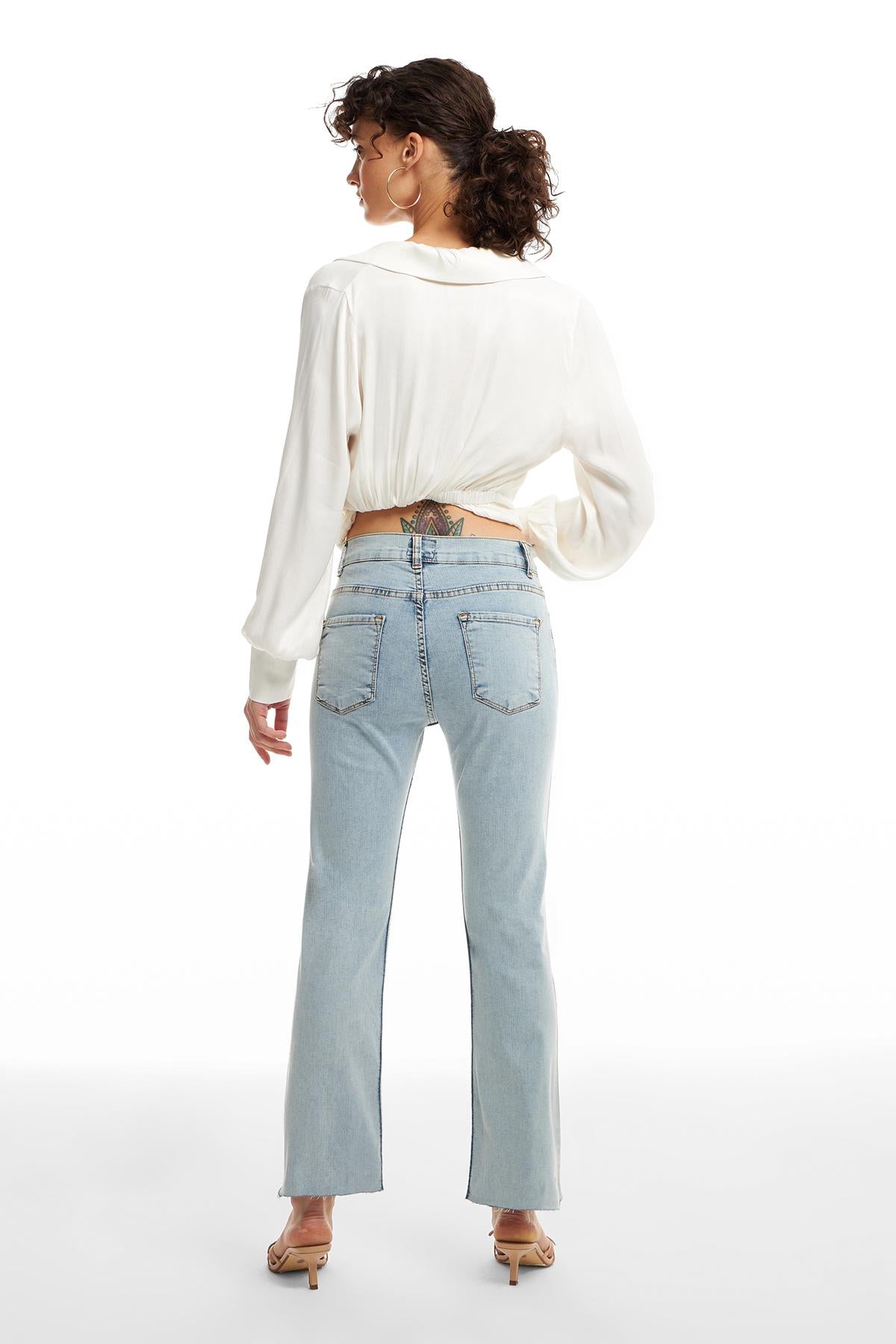 Spanish Cropped Trousers Light Blue