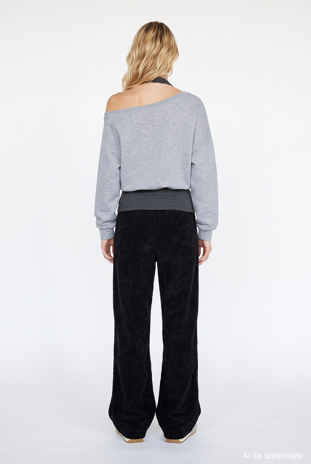 Halter Garnili Baskılı Sweatshirt Grimelanj
