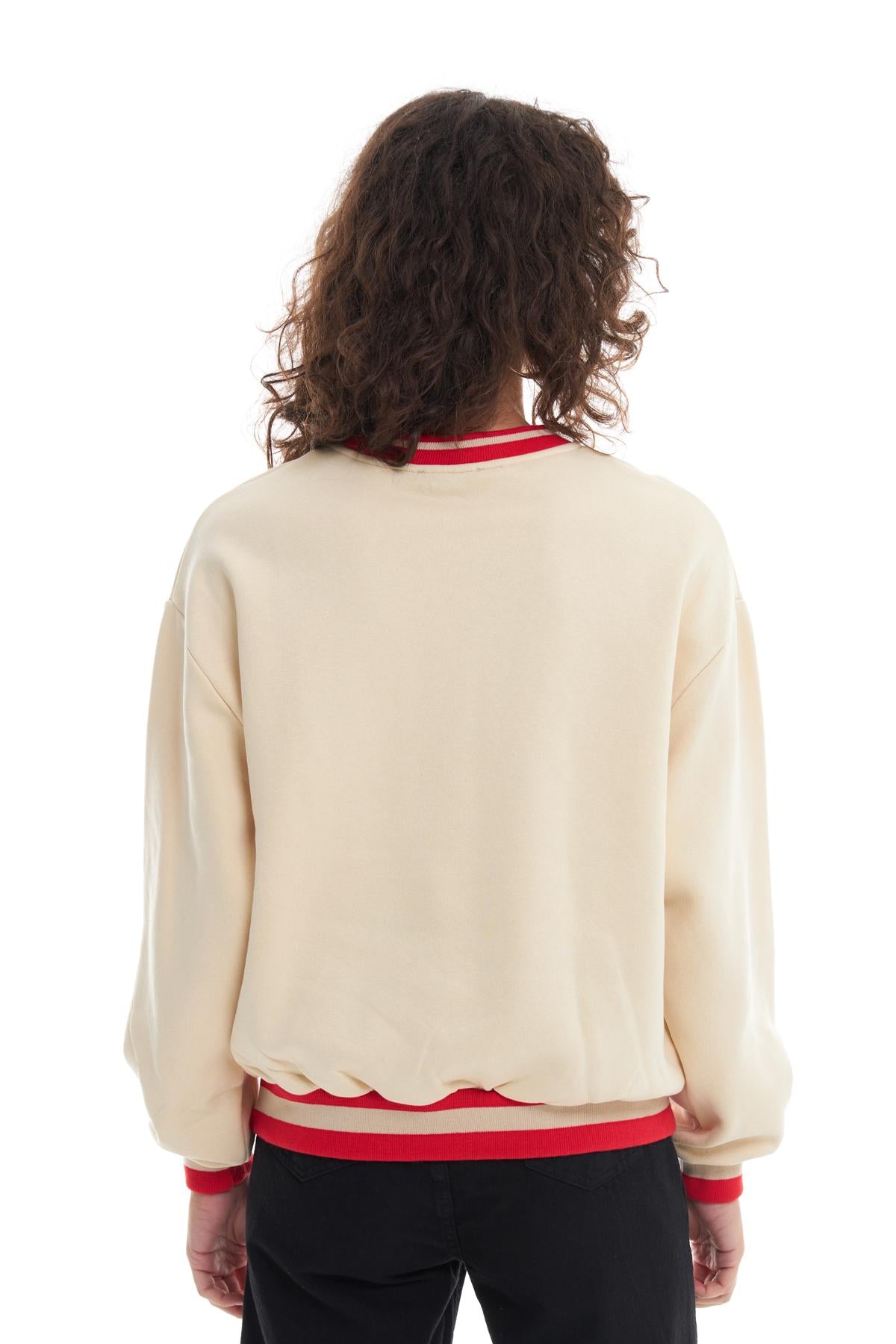 Printed Overisize Sweatshirt Light Beige