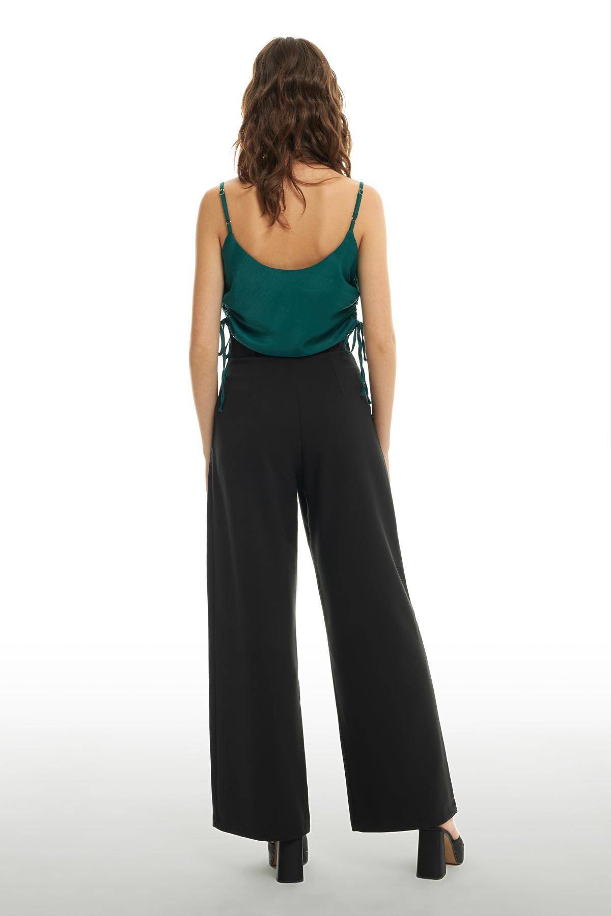 High Waist Wide Leg Trousers Black