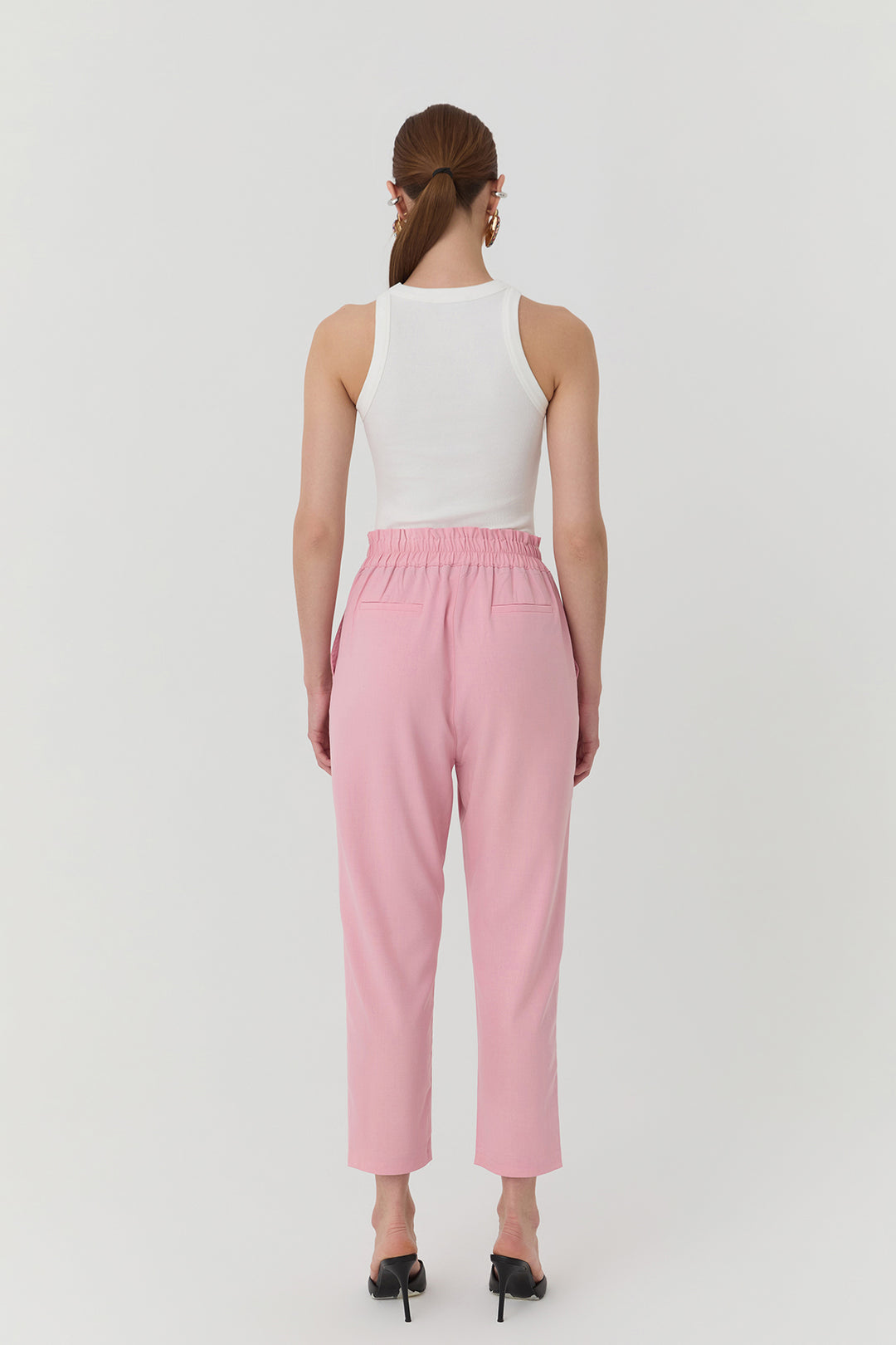 Beli Lastikli Pantolon Pembe