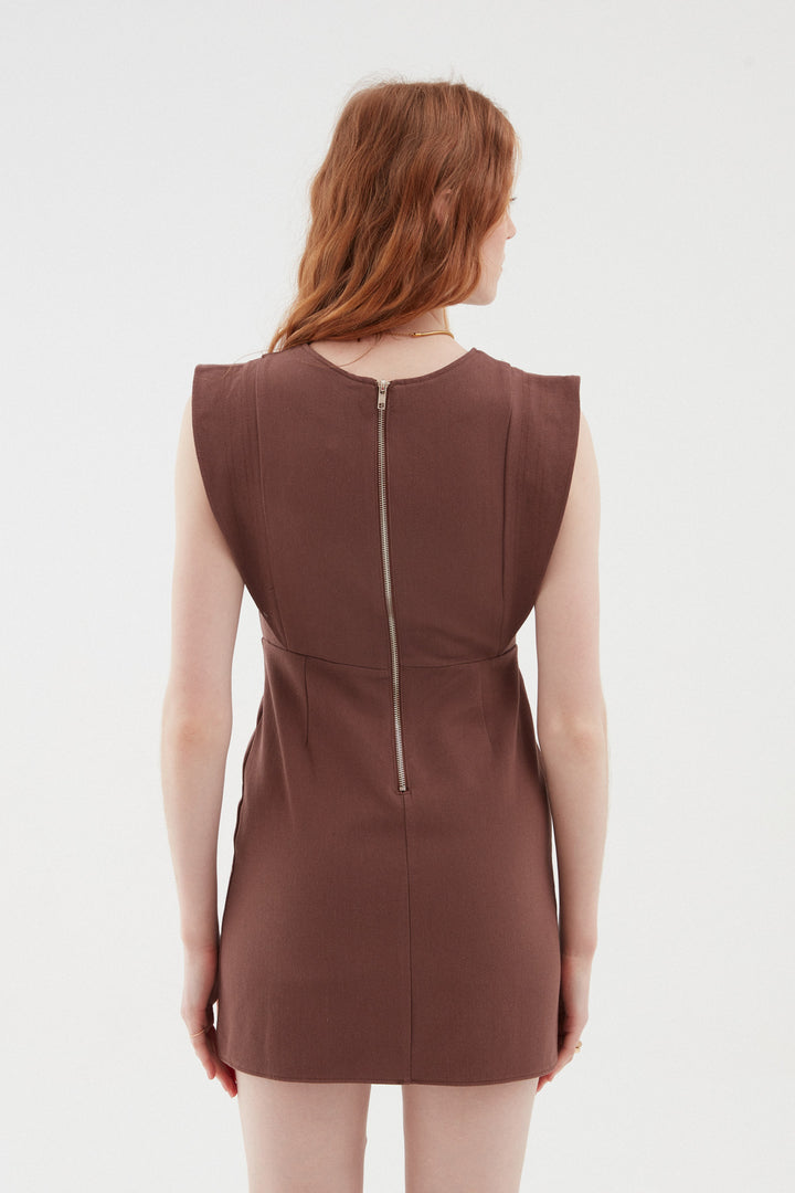 Flywheel Gabardine Dress Brown