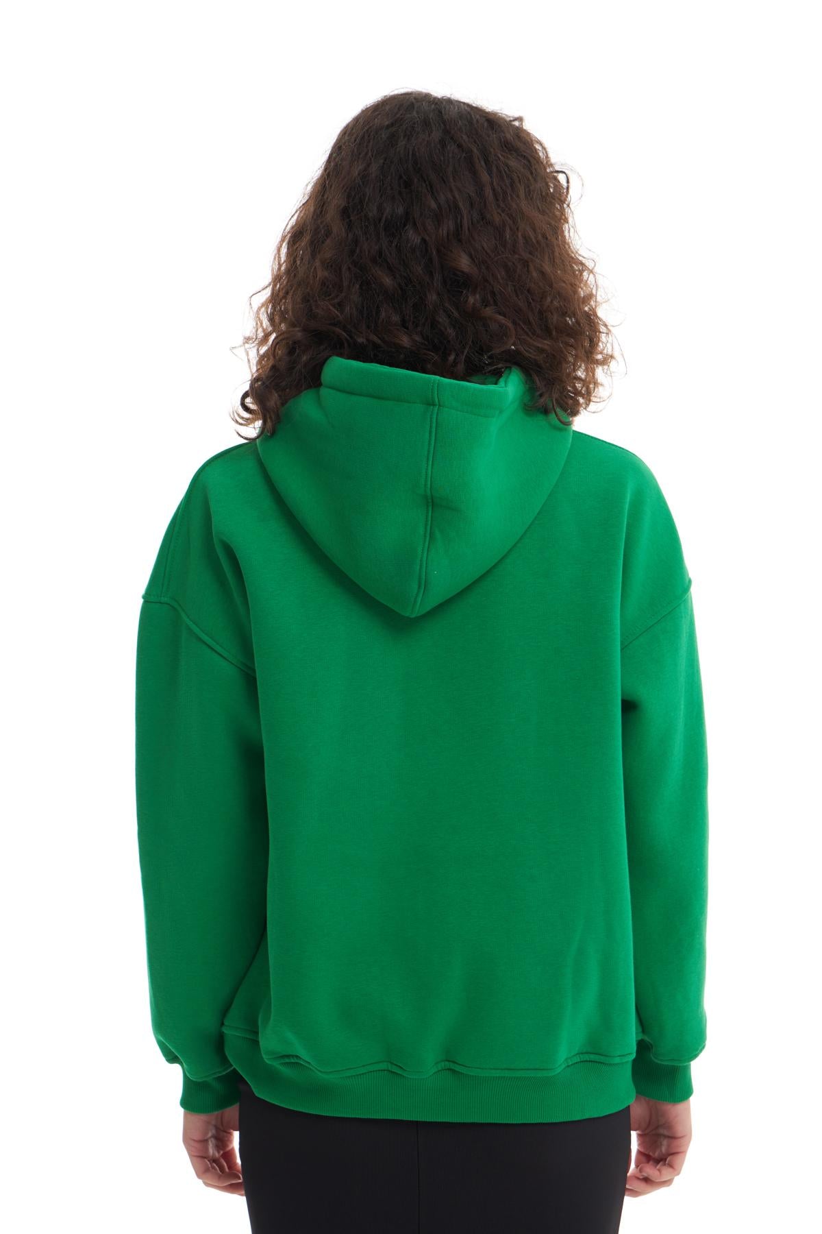 Hooded Kangaroo Pocket Sweatshirt Dark Green