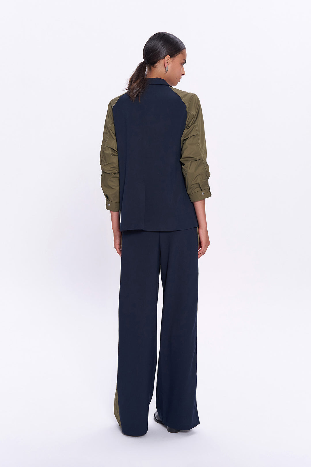 Match Detaylı Kol Cepli Blazer Ceket Lacivert