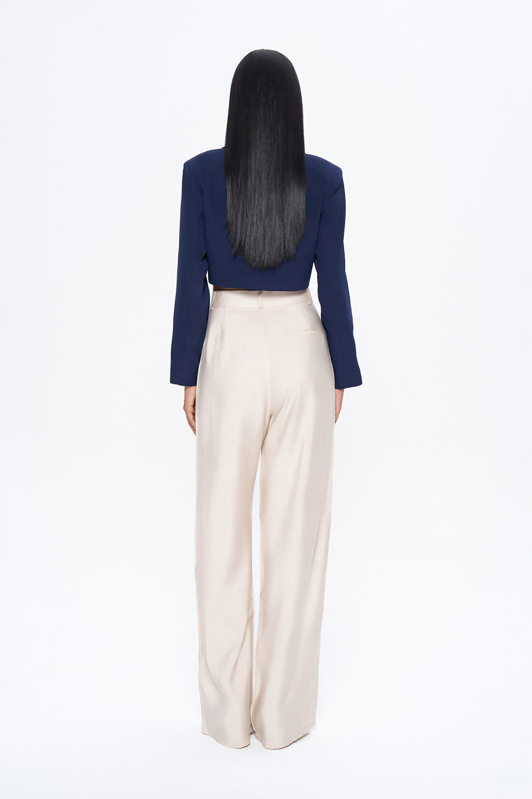 Yüksel Waist Wide Leg Trousers Stone