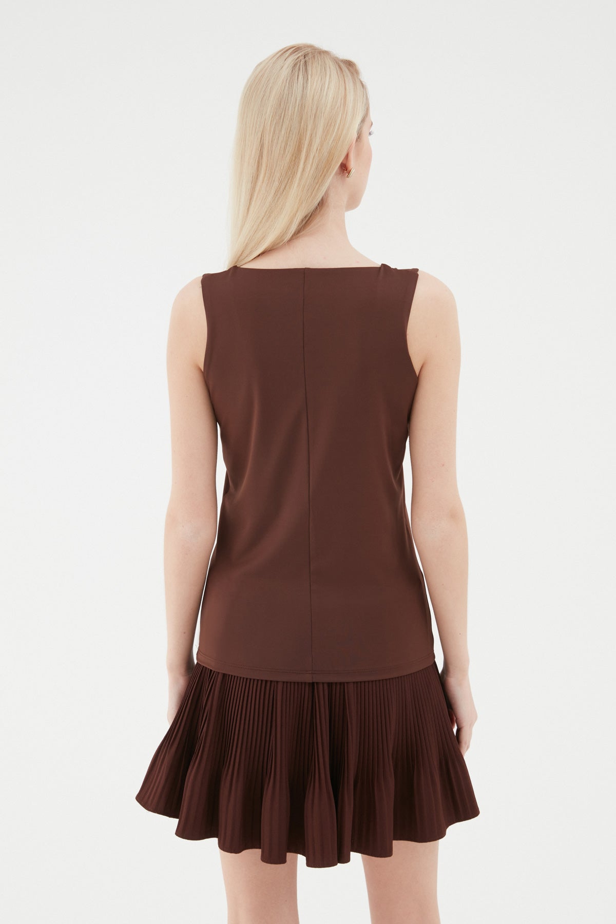 Thick Strap Basic Blouse Brown