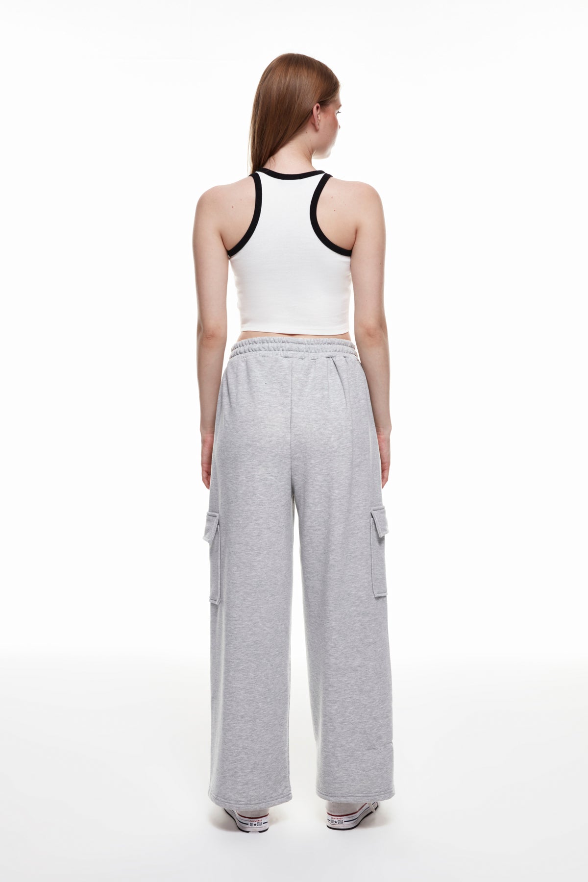 Cargo Pocket Detailed Elastic Waist Tracksuit Grimelange