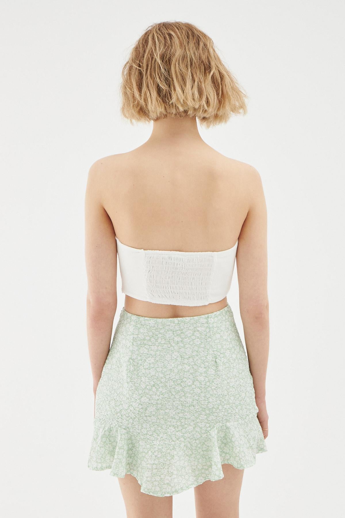 Flywheel Detailed Patterned Shorts Skirt Mint