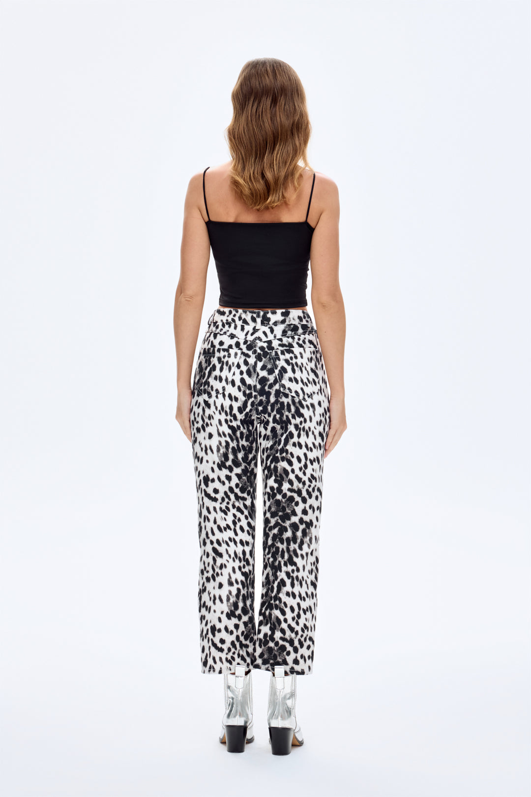 Leopar Desen Pantolon Siyah